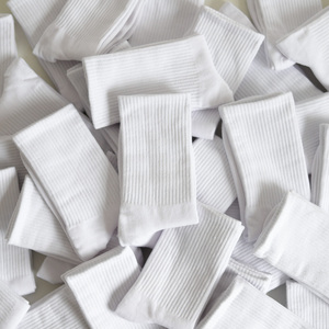 Women's White Crew <b>Socks</b> 50D Medium Thickness Solid Color Summer Spring Autumn Sport Style - Product Image 1