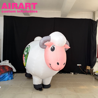 Mouton gonflable décoratif de dessin animé, costumes de mouton gonflables pour exposition