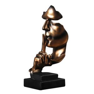 Modern Creative Silence Is Gold <strong>Abstract</strong> Art Figurine Nordic Thinker Statue Office Living Room Art Brass <strong>Sculptures</strong> - Product Image 2