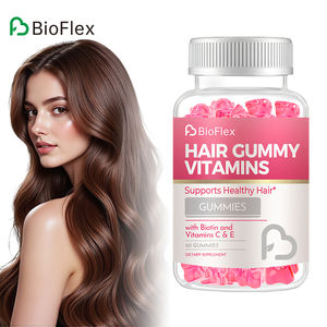 Suplemen Vitamin Organik Vegan <span class=keywords><strong>Biotin</strong></span> Gummies Label Pribadi OEM untuk Kesehatan Rambut, Kulit & Kuku, untuk Pertumbuhan Rambut pada Dewasa - Product Image 1