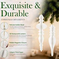 Lanternes en papier nid d'abeille 3D personnalisées en gros, décorations de Noël suspendues de luxe pour arbre, ornements vintage couleur vive, Nouvel An