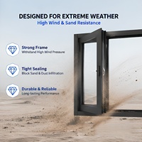 Ventanas de Aluminio con Rotura de Puente Térmico AMJCustom, Apertura Interior, Vidrio Templado, Ventana Abatible Arqueada