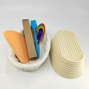 Bộ 2 màu đen 9-inch nhựa cho Banneton giỏ với lót hình chữ nhật sourdough bánh mì Kỵ giỏ bột chọc bao gồm - Product Image 6