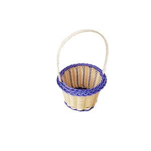 Panier de rangement en rotin tressé avec poignée ronde, mini panier coloré pour coffret cadeau cosmétique - Product Image 5