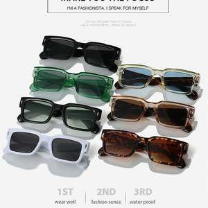 Gafas de Sol Personalizadas con Logotipo, Estilo Vintage 2025, Unisex, Montura Pequeña, Remaches, Punk, UV400, Lentes Degradadas, Color Caramelo, Cuadradas - Product Image 6