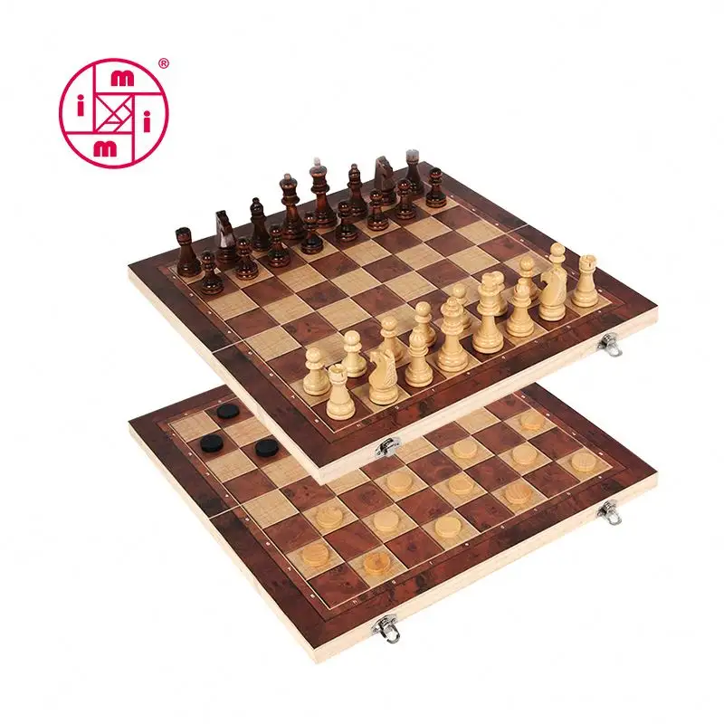 बीविज्ञान कारखाने लकड़ी शतरंज बोर्ड खेल इनडोर फोल्ड चुंबकीय यात्रा फोल्डिंग खेल