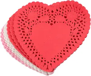 Mini Valentine Heart Deckchen 4 Zoll Paper Lace Deckchen