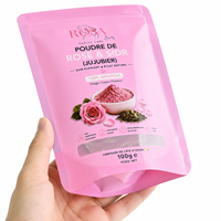 Sachet Doypack Personnalisé Imprimé Anti-Odeur Qualité Alimentaire Stratifié avec Fermeture Zip en Aluminium pour Poudre Cosmétique et Masque de Soin Facial 100g
