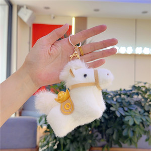 ตุ๊กตาม้า 3 มิติ ขนาดเล็ก ขายส่ง ของเล่นตุ๊กตาขนนุ่มรูปม้า จี้ห้อยกระเป๋า พวงกุญแจตุ๊กตาขนนุ่ม - Product Image 5