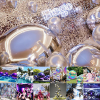 Décoration d'événements géante, ballon gonflable en PVC pour boîte de nuit, fête disco, mariage, sphère flottante dorée argentée, boule miroir gonflable