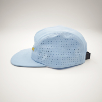 Topi Olahraga Luar Ruangan 5 Panel Berbahan Jaring dengan Tali Serut, 100% Katun, Tahan Air, Performa Tinggi, Penutup Snapback, Berlubang, Pantai, 3D