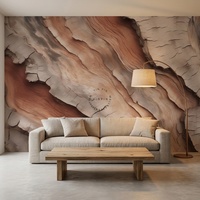 Papier peint mural imperméable sur mesure pour la décoration murale de la maison, texture d'écorce craquelée superposée