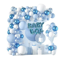 Kit d'arc de guirlande de ballons en latex personnalisé Ballons d'anniversaire pour garçon Accessoires de décoration de fête pour voitures, ballons blancs et noirs