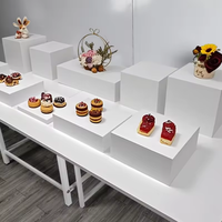11 pièces de supports à gâteau de luxe modernes en acrylique pour baby shower, table cube multicolore
