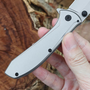 سكين قابل للطي محمول للبيع بالجملة بمقبض فولاذية مخصص 8cr13mov نصل جيب خارجي للبقاء على قيد الحياة للتخييم - Product Image 3