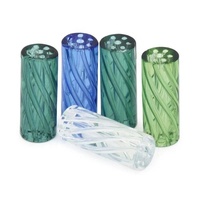 Embout de cigarette jetable en verre transparent coloré en spirale, filtre cylindrique de luxe, accessoire pour tabac