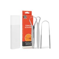 Nouveau grattoir à langue 3 en 1 grattoir à langue en acier inoxydable pour l'hygiène buccale pour adultes et enfants