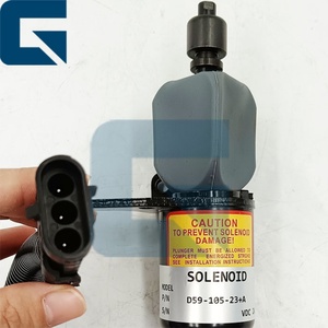 D59-105-23+A Solénoïde d'arrêt de carburant 24V pour moteur D6114 - Product Image 2