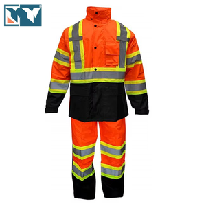 Traje Impermeable de Alta Visibilidad, Chaqueta y Pantalón de Poliéster Oxford <span class=keywords><strong>para</strong></span> Trabajo de Construcción - Product Image 5