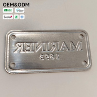 Placa de Identificación Personalizada de Aluminio Repujado para Equipo Marino, con Adhesivo y Orificios de Montaje, Chapada en Oro Mate