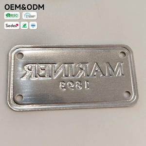 Placa de Identificación Personalizada de Aluminio Repujado para Equipo <span class=keywords><strong>Marino</strong></span>, con Adhesivo y Orificios de Montaje, Chapada en Oro Mate - Product Image 4