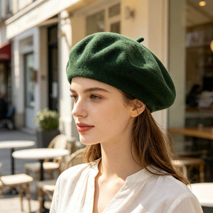 Béret en Laine Français Tendance et Chaud pour Hommes et Femmes, Grande Taille, Broderie Personnalisée, Casquette <span class=keywords><strong>de</strong></span> Peintre, Automne/Hiver, ODM/OEM - Product Image 3