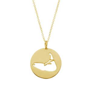 Jietao 18K Gold Plated <strong>Nantucket</strong> Island Outline Pendant Necklace Coastal Travel Souvenir Waterproof Personalized Women Jewelry - Product Image 2