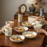 Vaisselle en céramique en gros pour la cuisine : Bols nordiques grande capacité pour la maison, bols à riz, soupe, nouilles, fruits, vaisselle en porcelaine