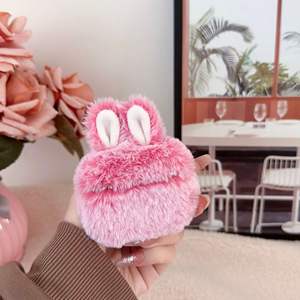 Nueva Funda de Peluche para Auriculares con Orejas de Conejo <span class=keywords><strong>Applin</strong></span> para AirPods 1/2 Pro 2 3/4, Carga Inalámbrica, Funda Protectora de Peluche Suave y Esponjosa - Product Image 6