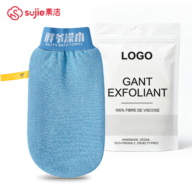 Factory Wholesale Natural 100% PVA Fibre Bath Mitt Massage Peeling Body Exfoliator Towel Body Exfoliating Bath Gloves