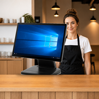 Terminal POS con pantalla táctil de 15,6 pulgadas, caja registradora todo en uno, Windows 10, Intel Core i5, 8 GB de RAM, 128 GB SSD, soporte plegable