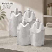 Prêt à expédier – Pochette souple à bec verseur de forme spéciale 500 ml, blanche, pour emballage de liquides (boissons, détergents)