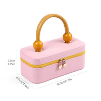 Boîte à bijoux avec poignée, organiseur de rangement pour bijoux avec support pour colliers et plateau pour boucles d'oreilles, idéal pour les voyages, les cadeaux et la vente au détail