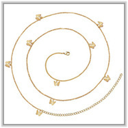Cadena para el Vientre de Acero Inoxidable Chapada en Oro de 18K |   Cadena de Cintura Minimalista con Cuentas |   Cadena corporal ajustable para mujer - Product Image 6