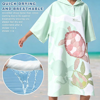Poncho de surf personnalisé à séchage rapide en microfibre, serviette de plage à capuche, robe de change pour combinaison de surf