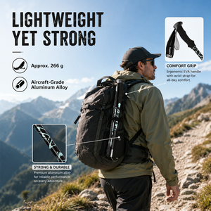 Bâton de randonnée pliable en 3 sections en aluminium léger, avec sac de transport, livraison directe UE, réglable 110-125 cm, en stock en Pologne - Product Image 3