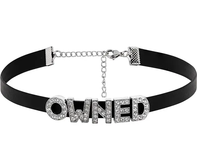 OWNED Daddy's Girl YES SIR BABY GIRL Choker Cute Kawaii Rhinestone Letter Collar Necklace Sexy Leather