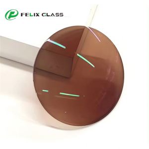 Lente Óptica de Resina FELIX OPTICAL Fotocromática de una Pieza 1.56 con Domedos Marrones, Recubrimiento Verde HMC, Curva Base 2C, Anti-UV420 y Anti-Luz Azul - Product Image 1