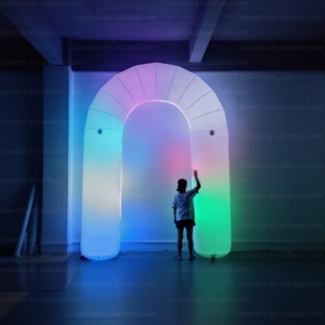 Tùy chỉnh đám cưới chiếu sáng trang trí sự kiện không khí thổi RGB cầu vồng cổng tò vò LED chiếu sáng vòm bơm hơi - Product Image 4