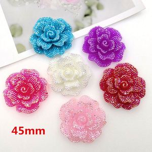 Grandes fleurs de rose 3D en strass, cabochons en résine à dos plat, embellissements légers pour coiffes, scrapbooking et loisirs créatifs - Product Image 1