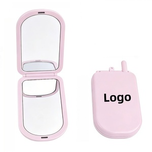 Specchietto Tascabile Personalizzato con Logo, Creativo a Forma di Telefono, Pieghevole a Doppia Faccia, Compatto - Product Image 1