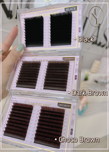 UNIQUE LASH 0.15mm D Curl Brun Foncé Mat Chocolat Couleur Extensions de Cils Plats Ellipse Cils À La Main PBT Artiste Coréen - Product Image 5