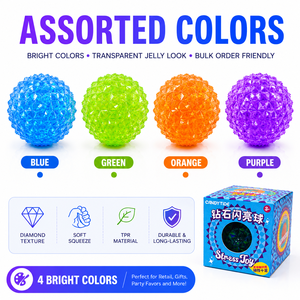 Pelota Antiestrés con Textura de Diamante, Juguete Suave para Aliviar el Estrés, Colores Surtidos, Venta al por Mayor, Novedad, Marca MXL, para Todas las Edades - Product Image 3
