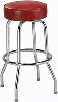 Tabouret de bar pivotant moderne en chrome à anneau unique durable, tabouret de magasin, mobilier commercial
