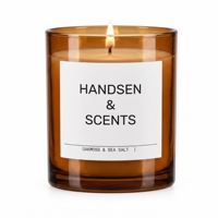 Bocaux à bougies en verre ambré de 8 oz, verres bruns, étiquettes ou emballages de vente au détail disponibles séparément pour les lignes de parfums artisanaux