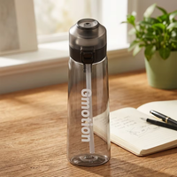 Bouteille à paille anti-fuite de qualité alimentaire, écologique et sûre, avec couvercle à ressort, idéale pour la randonnée, le camping, le sport, l'école et les voyages