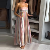 Nouvelle Arrivée 2026 – Robe Longue Vintage Plissée Imprimée Taille Haute Anti-Plis Tendance pour Femme, Style Européen et Américain, Idéale pour l'Export