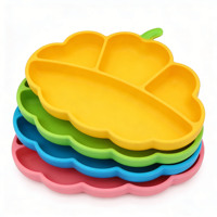 Assiette de repas pour bébé en silicone de qualité alimentaire, non toxique, prix d'usine, compatible micro-ondes, sans BPA, assiette à ventouse pour enfants