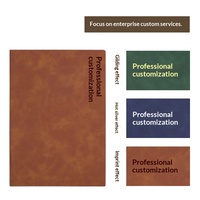 Coffret Cadeau Carnet de Bureau pour Réunions d'Affaires, Bloc-notes Épais avec Reliure Pliable, Logo Personnalisable, Cuir PU, Nouveau Bouton Pression