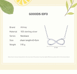 Aillay 100% 925 in argento Sterling <span class=keywords><strong>infinito</strong></span> amore <span class=keywords><strong>collana</strong></span> pendente per donne abbagliante chiaro zircone accessori per gioielli regalo - Product Image 5